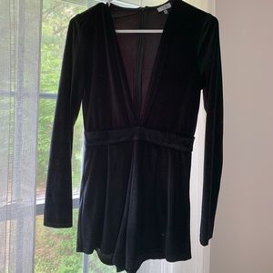 Tobi Velvet Long Sleeve Romper